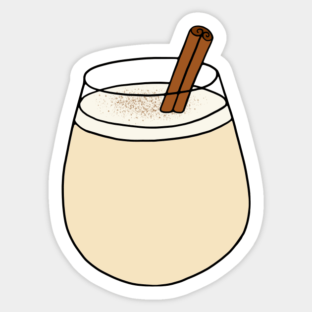 Eggnog Holiday Cocktail Sticker by murialbezanson